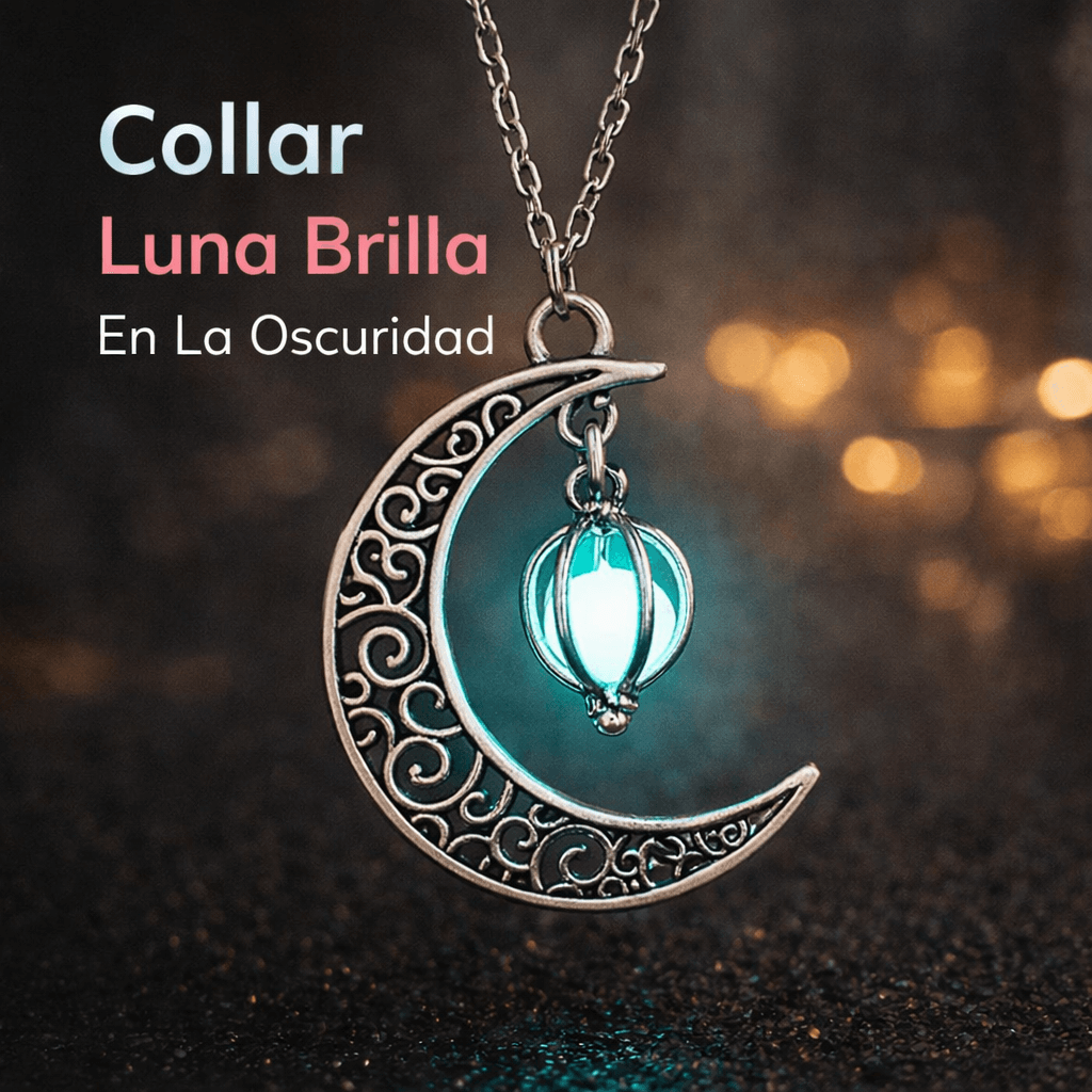 Collar luna brilla en la oscuridad