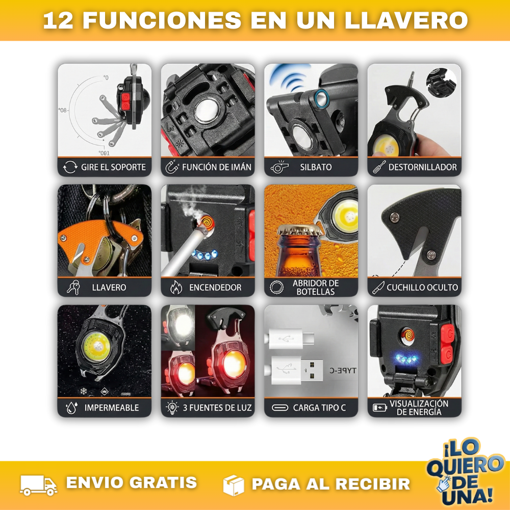 LumiSpark 12X™ – El llavero que siempre te saca de apuros