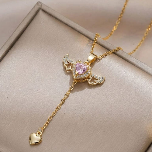 Collar Corazón con Alas + Caja de Regalo