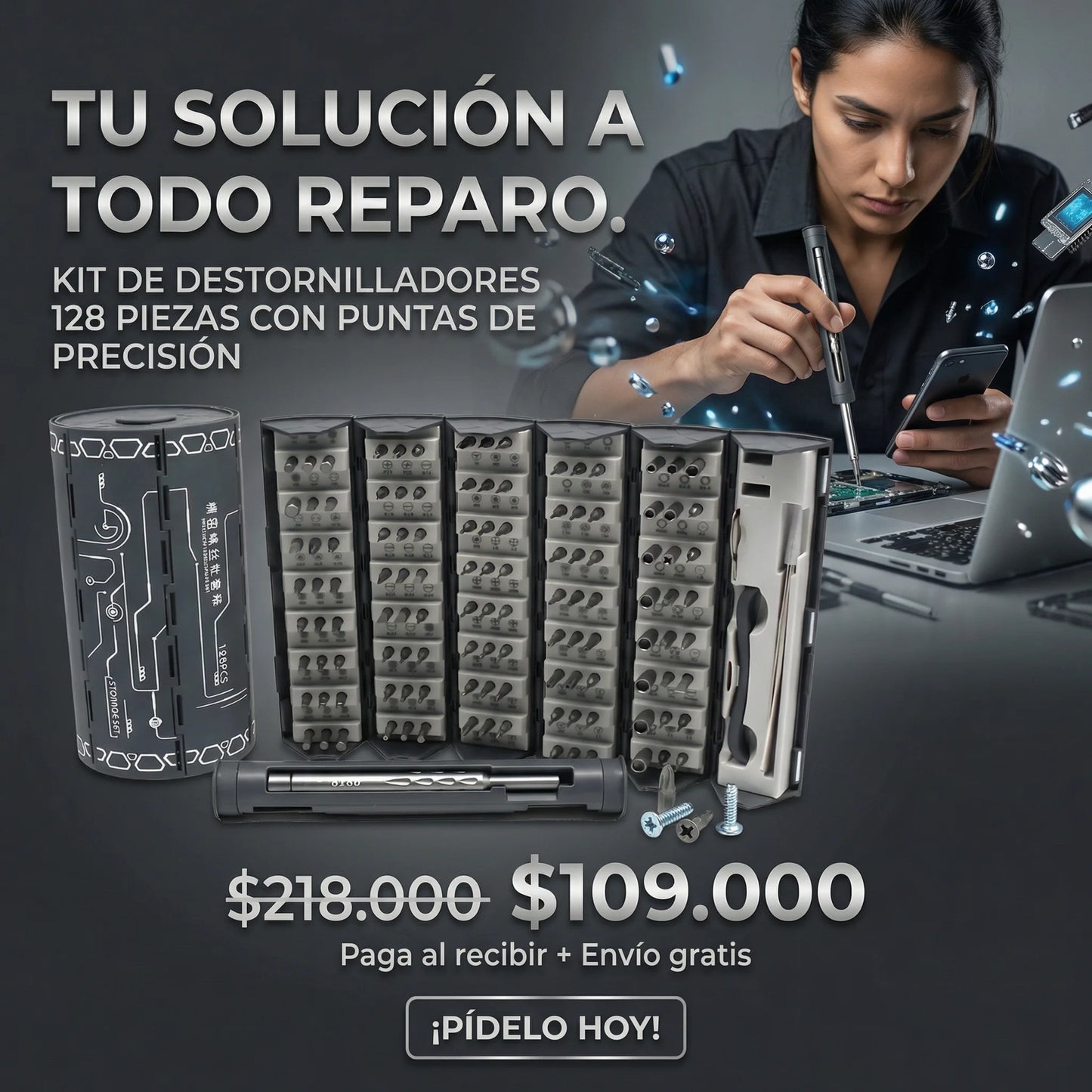 Kit Destornillador 128 Piezas